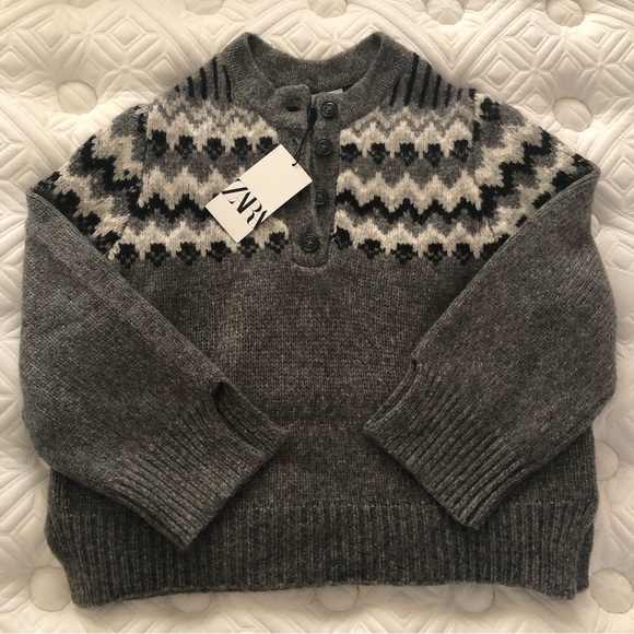 ❌SOLD!!!❌ BNWT Zara alpaca blend clunky knit wool sweater - Picture 3 of 6